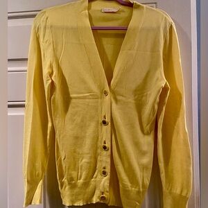 Tory Burch Yellow Cardigan Sweater